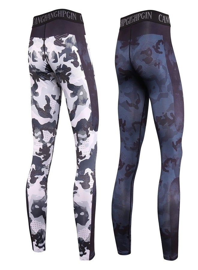 OEBLD Compression Pants Men UV Blocking Running Tights 1 or 2 Pack Gym Yoga Leggings for Athletic Workout - Image 2